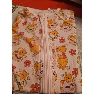 Bamboo Zippy Double Zipper  6 To 12  Mths Winnie The Pooh Heart Valentine Pink